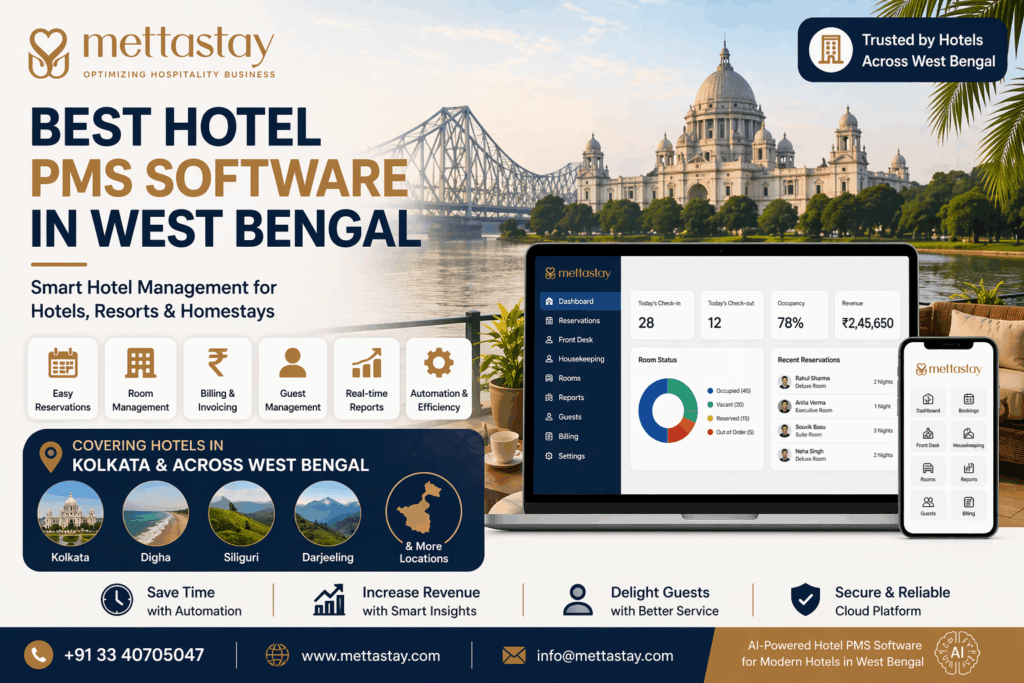 best hotel PMS software in West Bengal AI hotel management software MettaStay